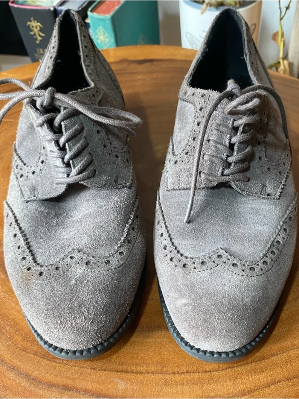 Marc Fisher Kathie Gray Suede Leather Wingtip Oxfords Lace Up Shoes Size 8M